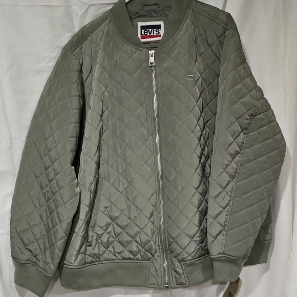 Levi's Jackets & Blazers - levis Diamond Quilted Bomber Jacket‎ Womens 3X Sea Green Full Zip
